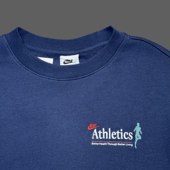 Nike Men's Sportswear Club Fleece Crew Sweatshirt Blue Size LT NWT FN1486-410 - Picture 3 of 9